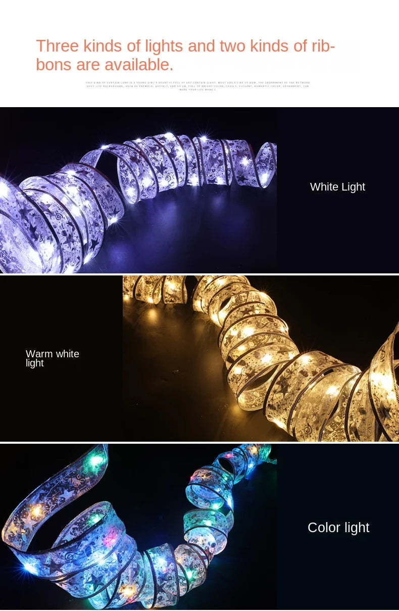 Enchanting Christmas Fairy Light Ribbon Ornaments - Image 16