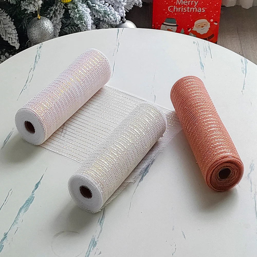 Festive Gold & Silver Tulle Ribbon Roll - Image 22