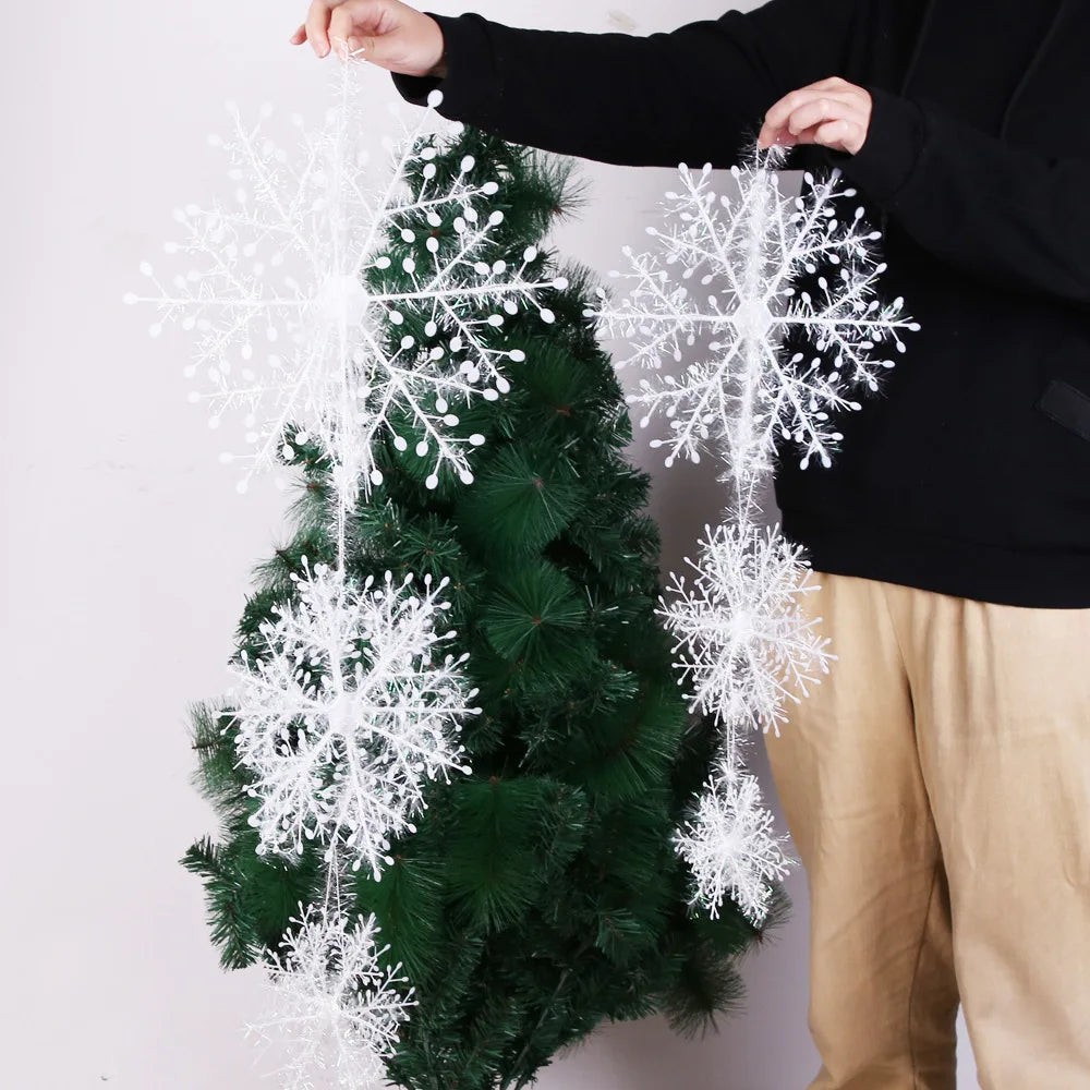 30pcs Festive White Snowflake Ornaments for Christmas