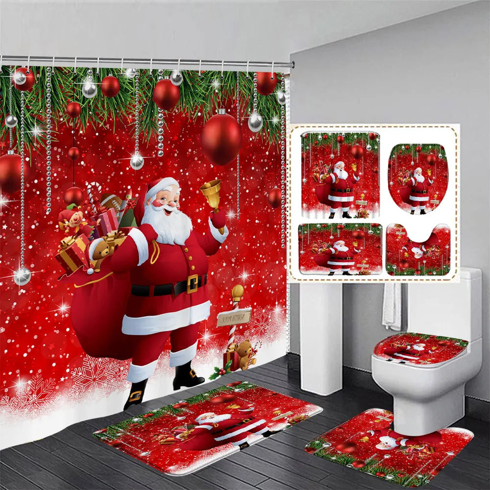 Festive Red Truck Christmas Bathroom Set - Image 9