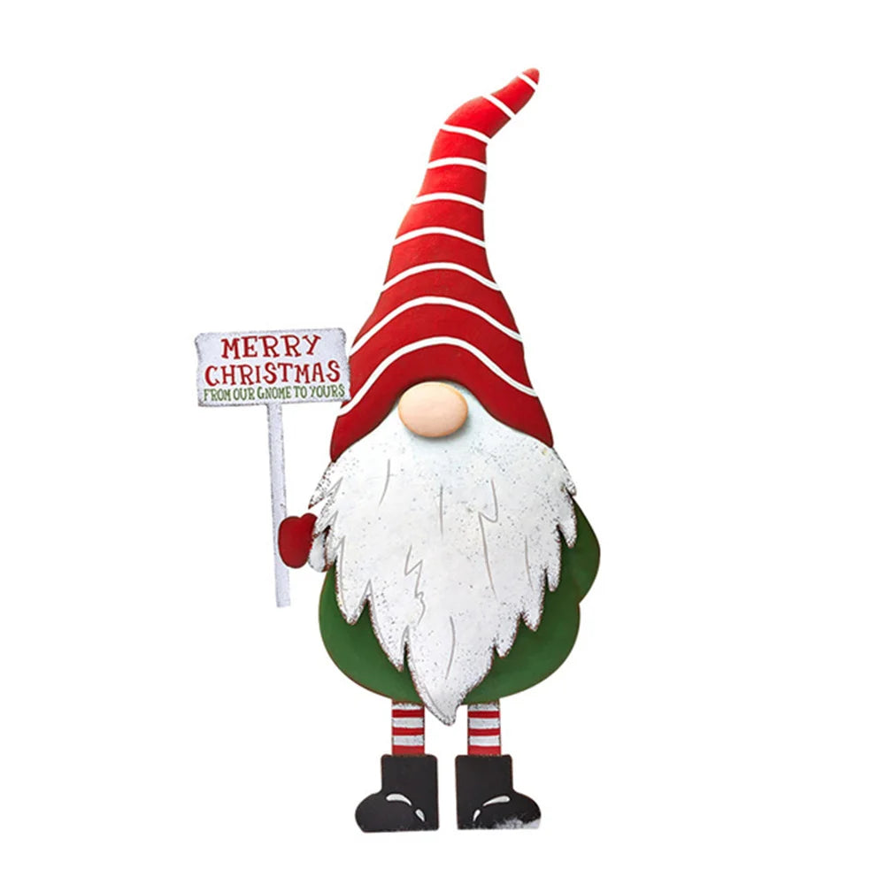 Large Outdoor Metal Gnome Christmas Yard Stake - Image 11