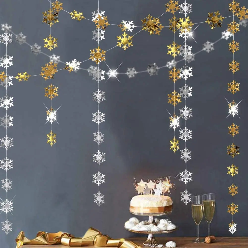 Charming Royal Blue Snowflake Garland for Christmas Decor - Image 22