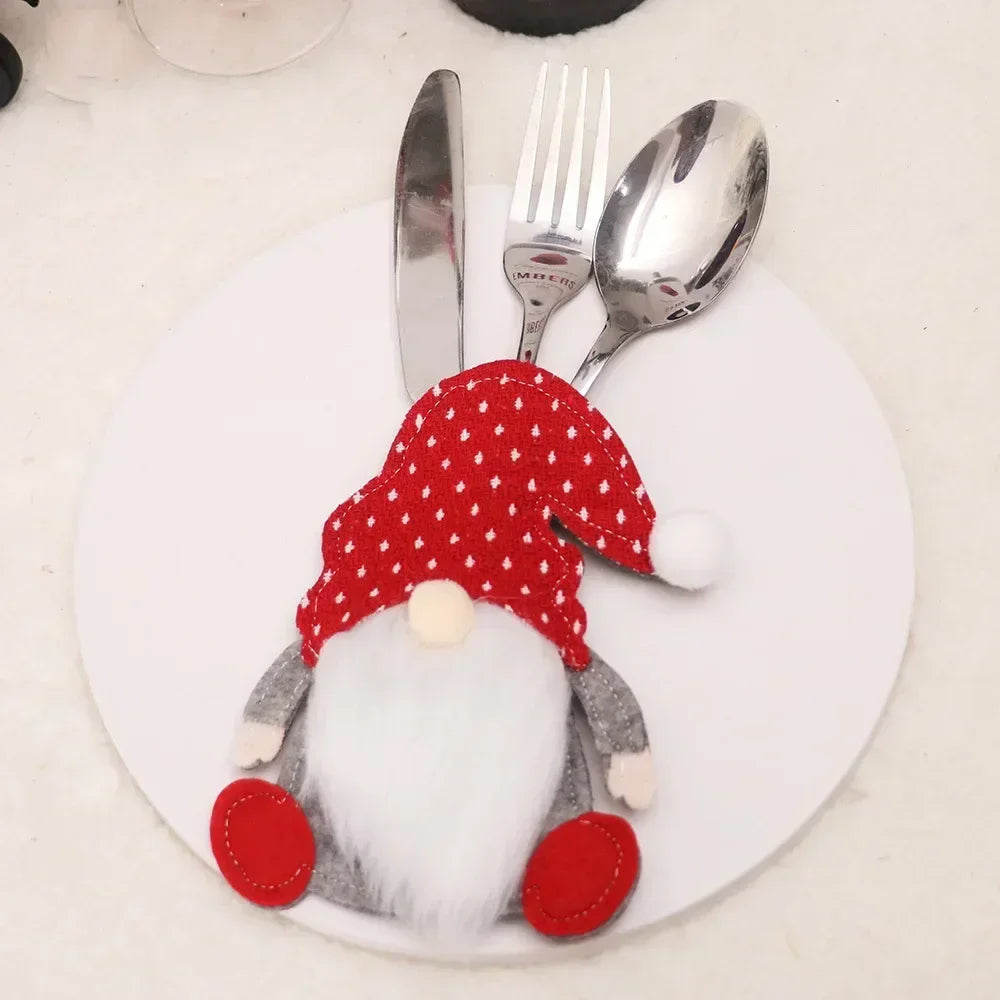 Santa Claus Cutlery Holder - Festive Table Decor - Image 5