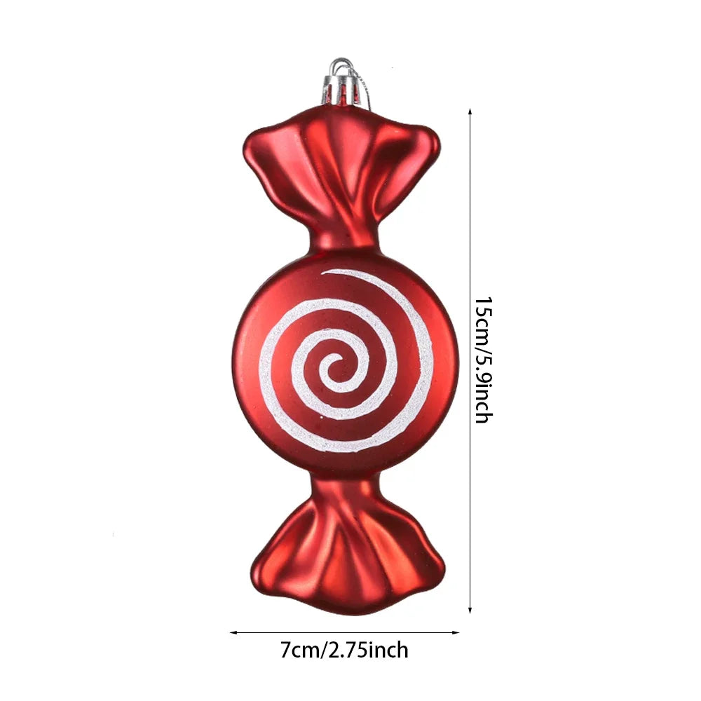 Festive Red & White Candy Cane Ornament - Image 8