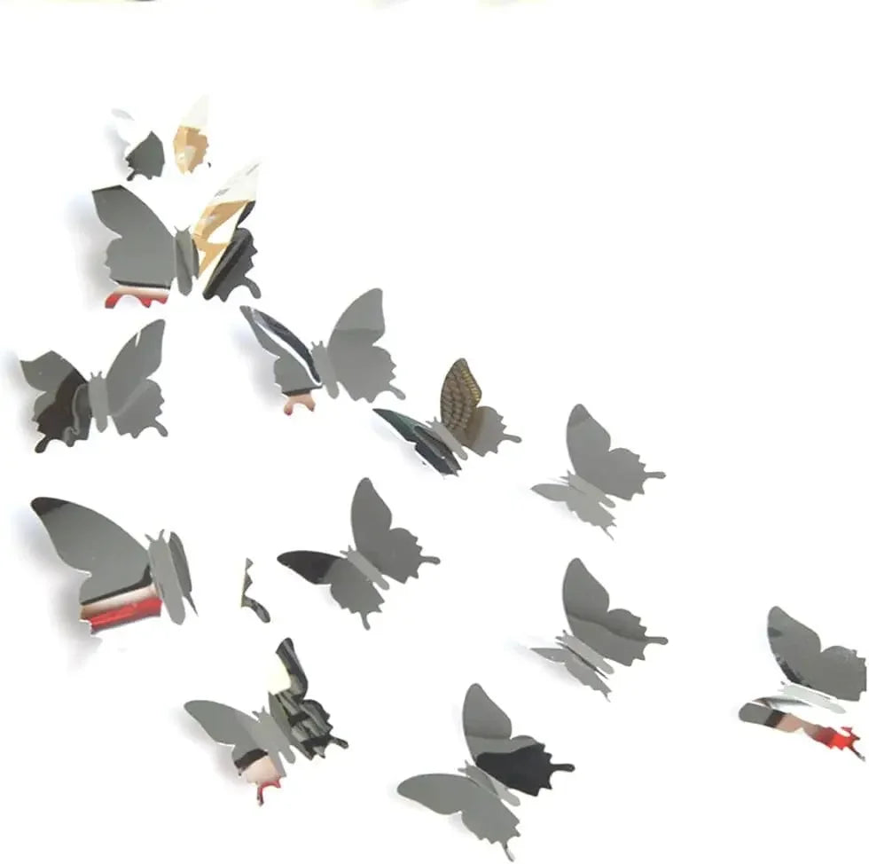 12PC 3D Butterfly Mirror Wall Stickers for Christmas Decor - Image 8