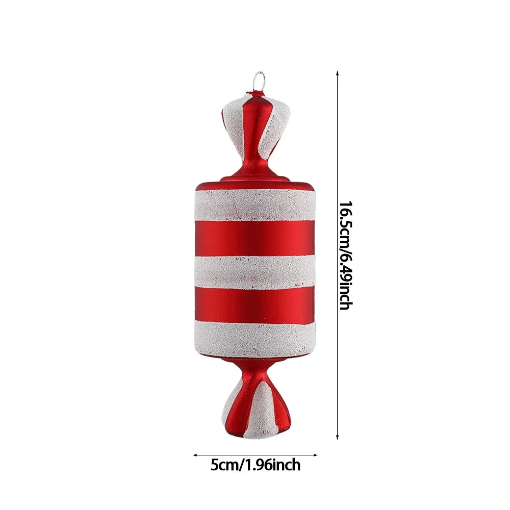 Festive Red & White Candy Cane Ornament - Image 2