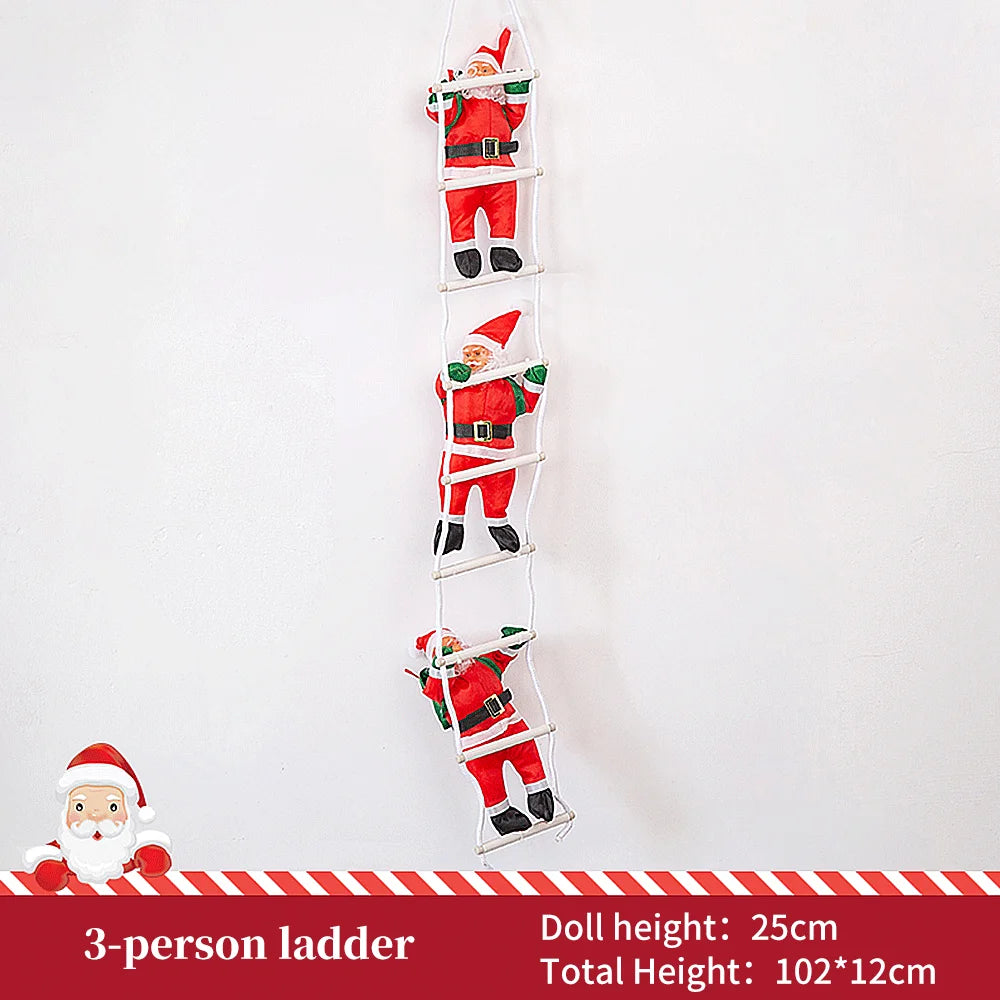 Santa Claus Climbing Rope Ladder Holiday Ornament - Image 4