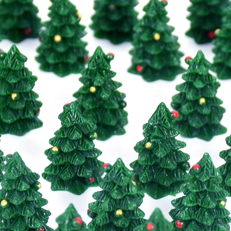 10pcs Mini Christmas Tree Figurines for DIY Decor - Image 6