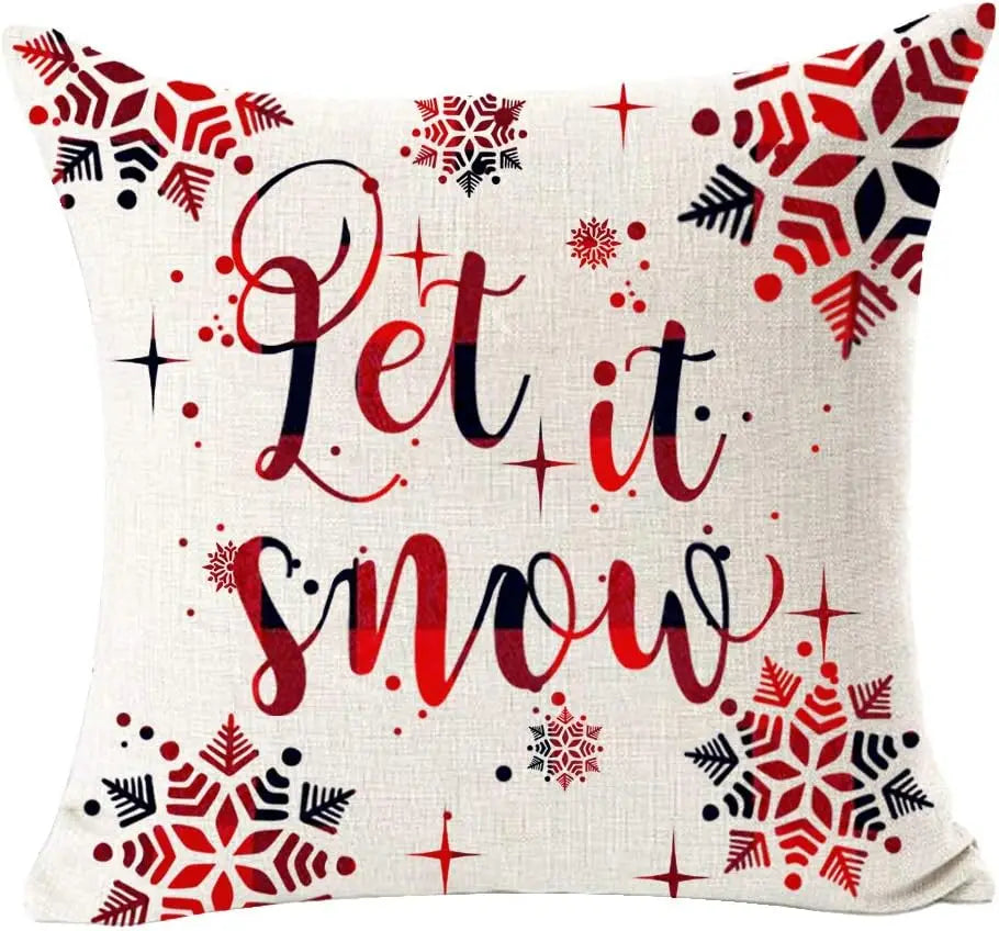 Cozy Christmas Red Bear Snowflake Pillow Cover - Image 6