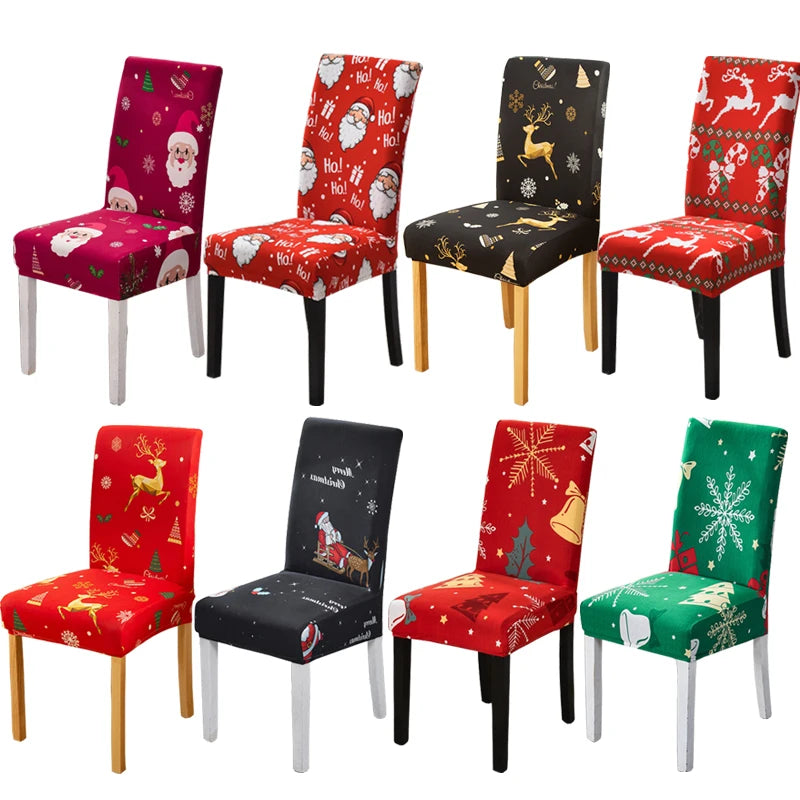 Festive Elastic Chair Covers for Holiday Cheer