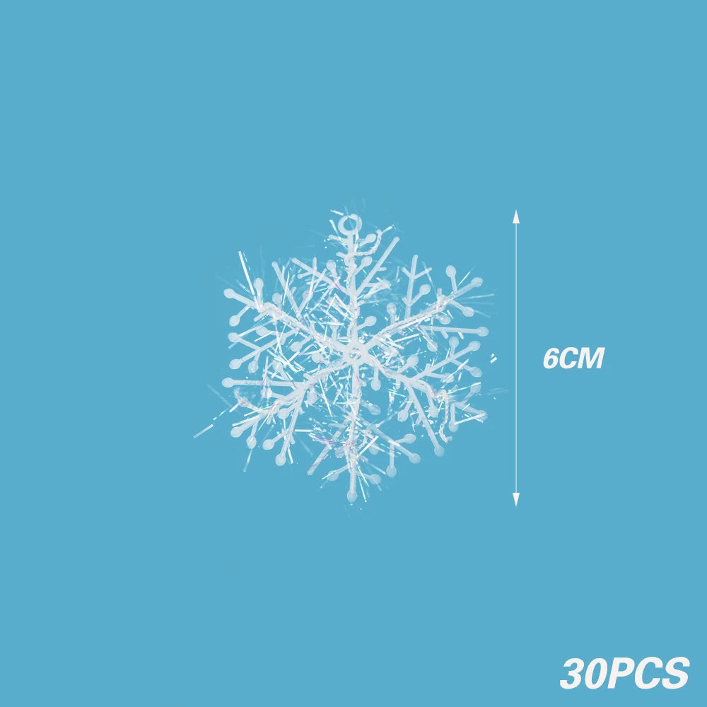 30Pcs White Snowflake Hanging Christmas Ornaments - Image 22