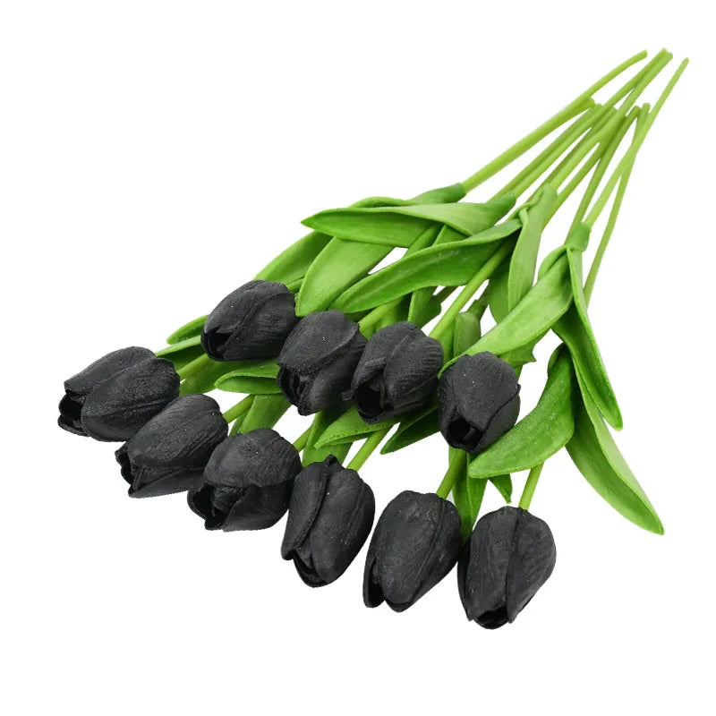 10PCS Real Touch Tulip Bouquet for Holiday Decor - Image 32