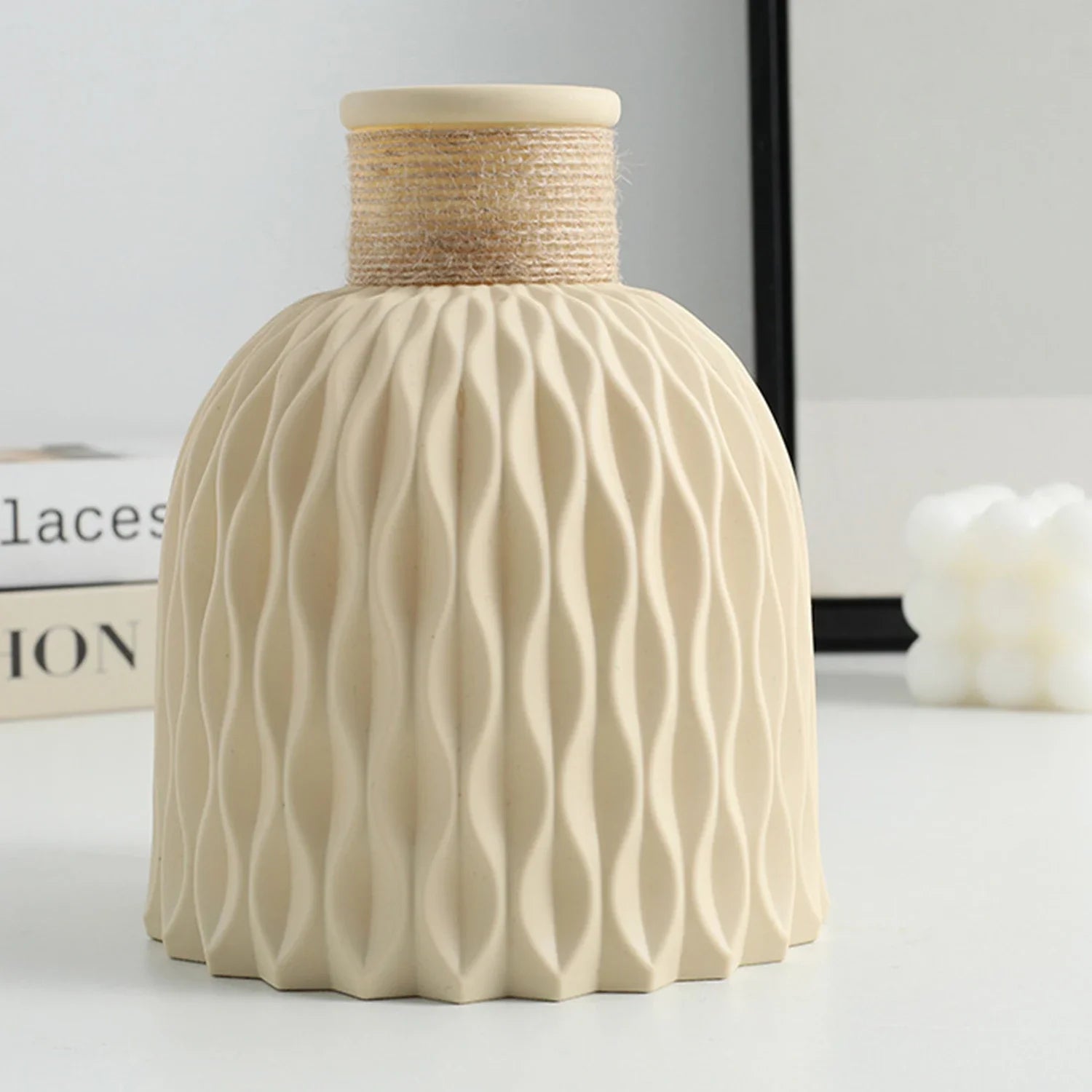 Nordic Style Ceramic-Look Plastic Flower Vase - Image 8