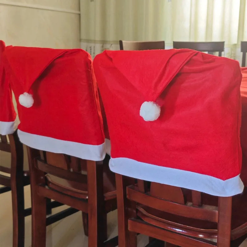 Festive Red Santa Hat Chair Covers - 1-10 PCS - Image 11