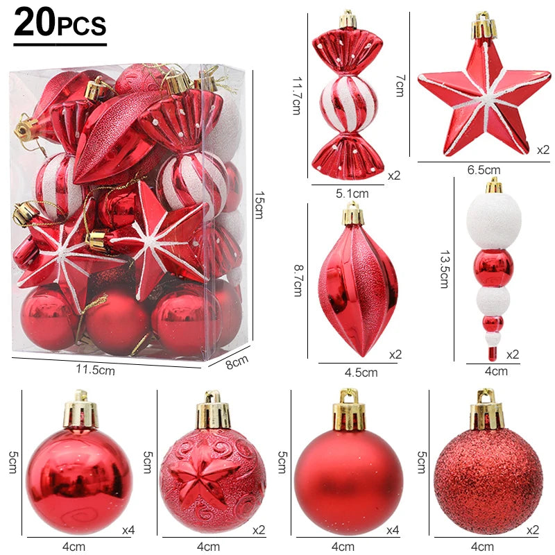 Charming Red Candy Cane Christmas Tree Ornaments Set - Image 17
