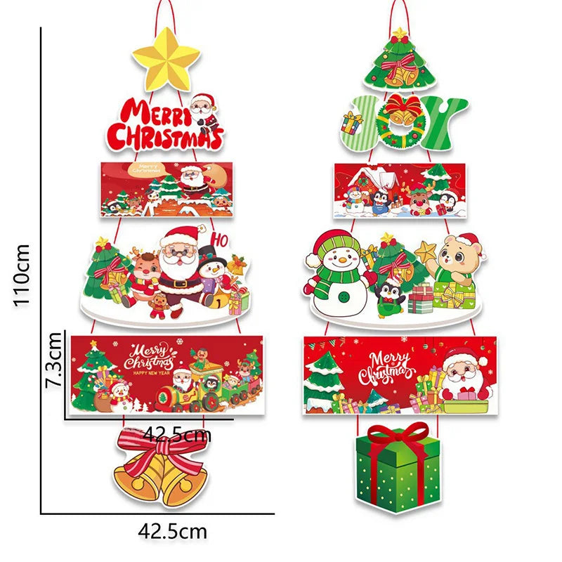 Festive Santa & Snowman Christmas Door Hanger - Image 8