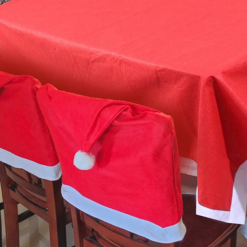Festive Red Non-Woven Chair Covers for Christmas - Image 13