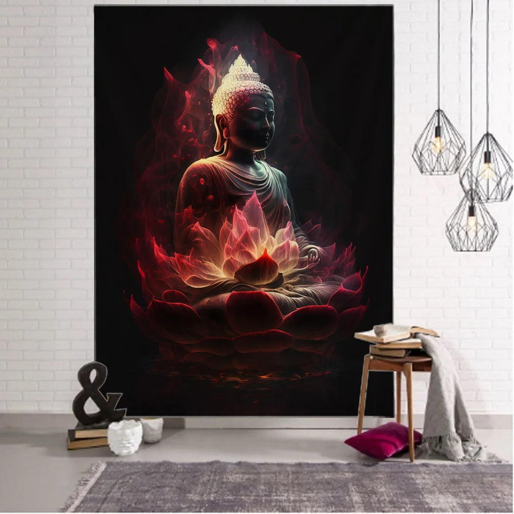 Tranquil Buddha Mandala Tapestry for Christmas Decor - Image 9