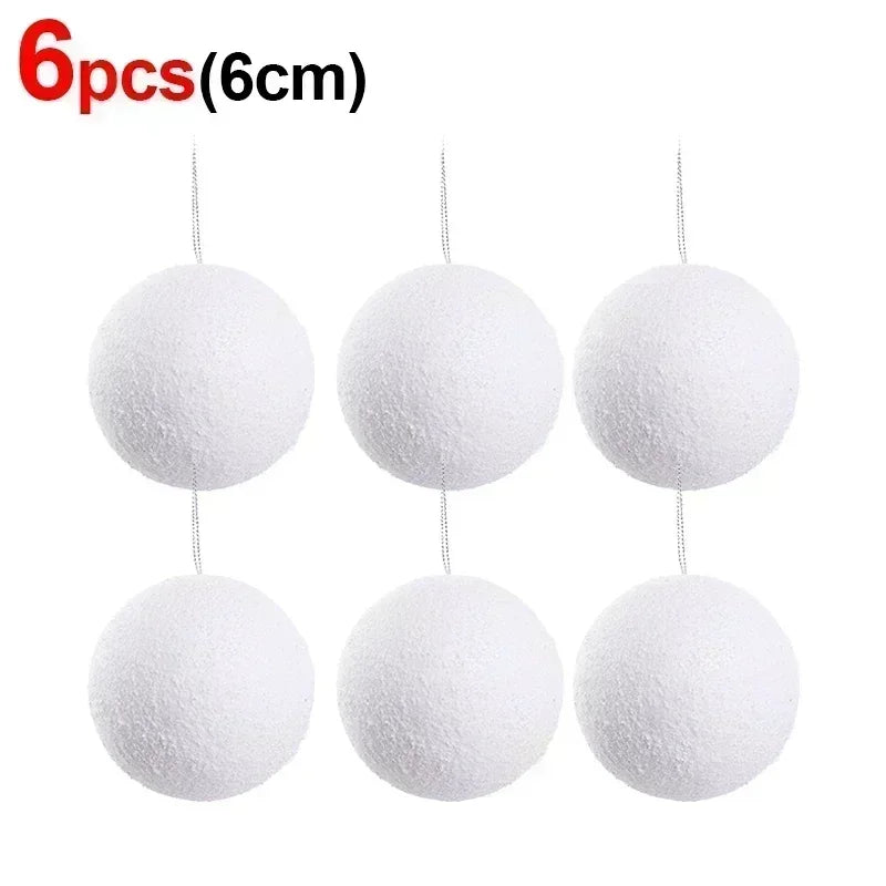 White Foam Snowball Ornaments for Holiday Decorating - Image 8