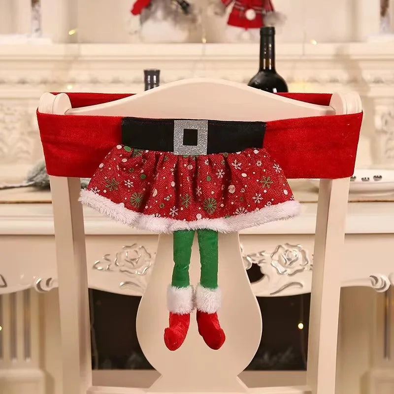 Festive Santa Belt Chair Covers - Christmas Decor - Image 4
