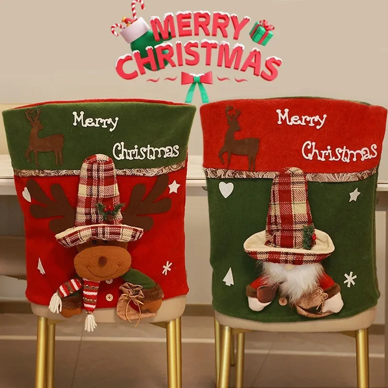 Festive Santa & Snowman Chair Covers for Christmas - Image 3