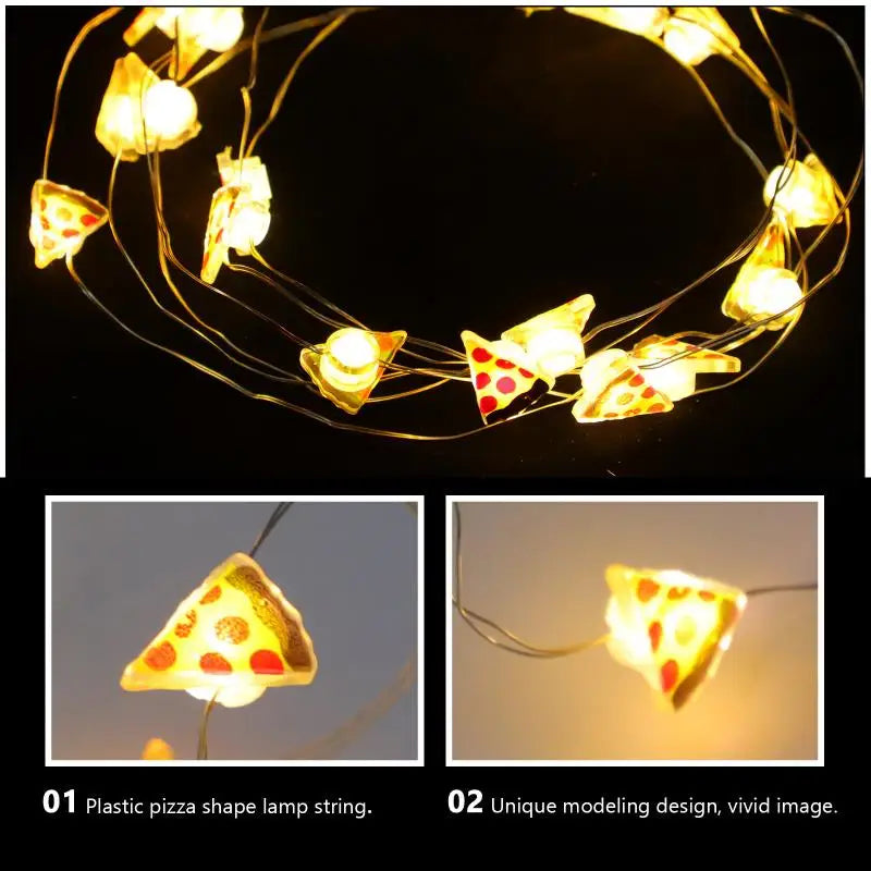 Festive Pizza-Shaped String Lights for Christmas Decor - Image 14