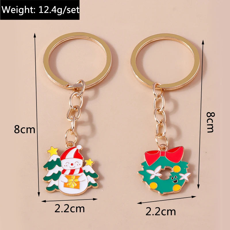Charming Christmas Keychain: Santa & Snowman Duo - Image 88