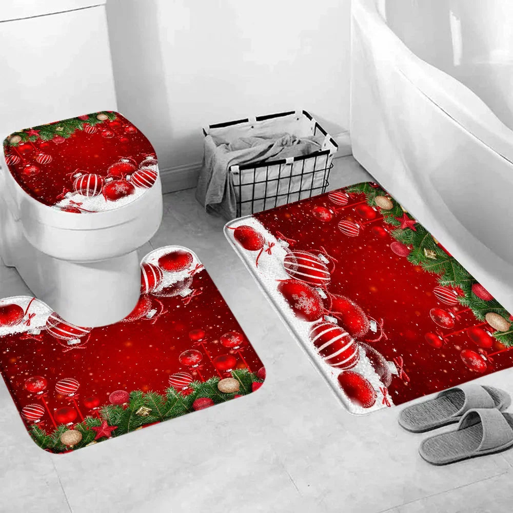 Festive Red Truck Christmas Bathroom Set - Image 19
