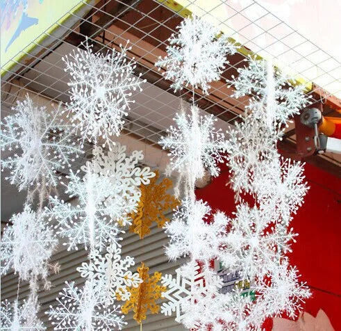 Sparkling White Snowflake Ornaments for Christmas Trees - Image 11