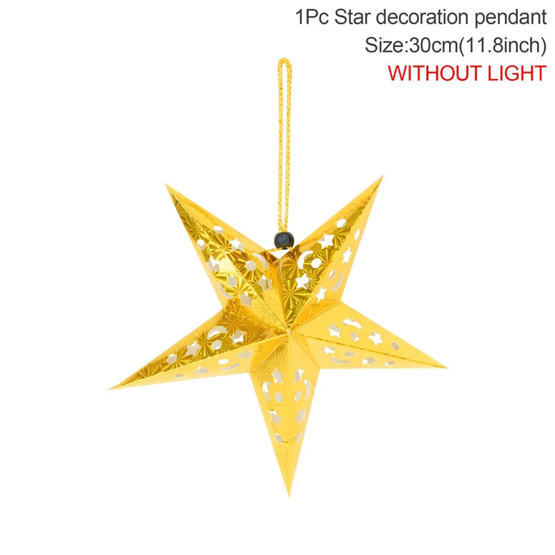 Gold & White Star Lanterns: Perfect for Christmas Décor - Image 13