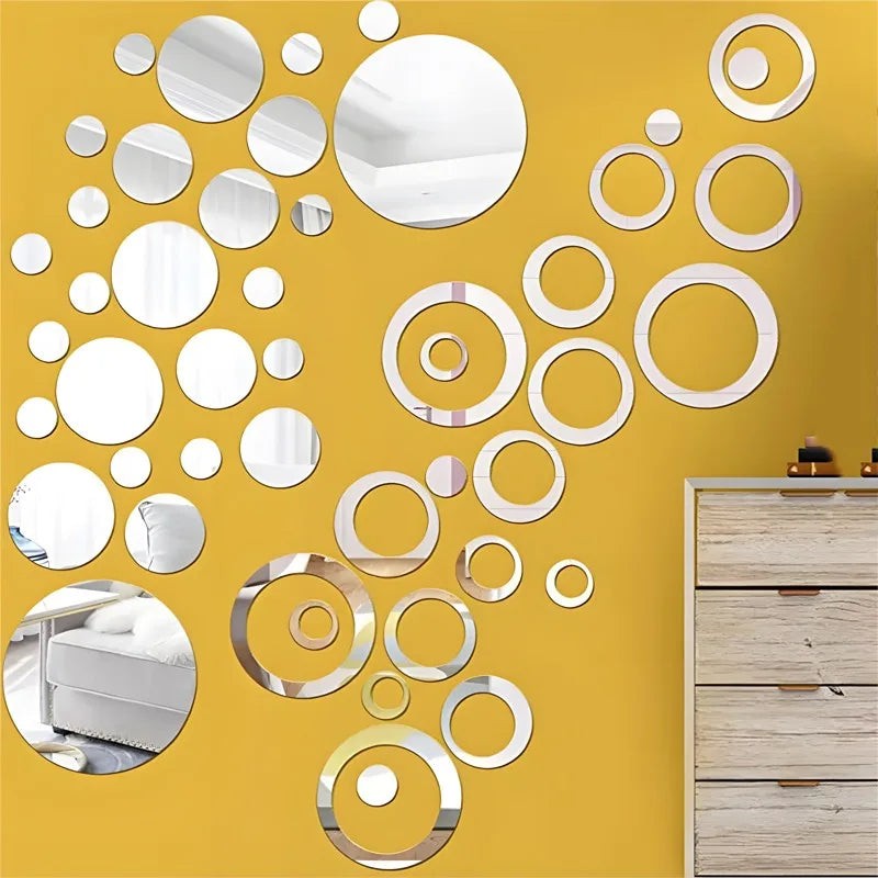 Festive Circular 3D Mirror Wall Decals for Christmas - Image 22
