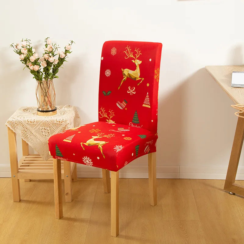 Festive Elastic Chair Covers for Christmas Gatherings - Image 4