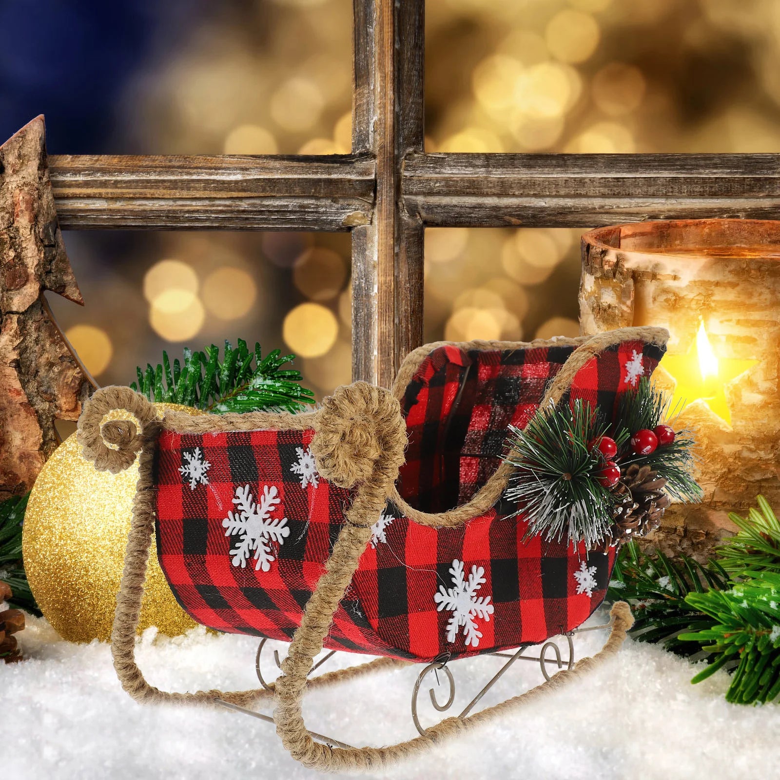 Charming Sleigh Ornament for Christmas Table Decor - Image 4