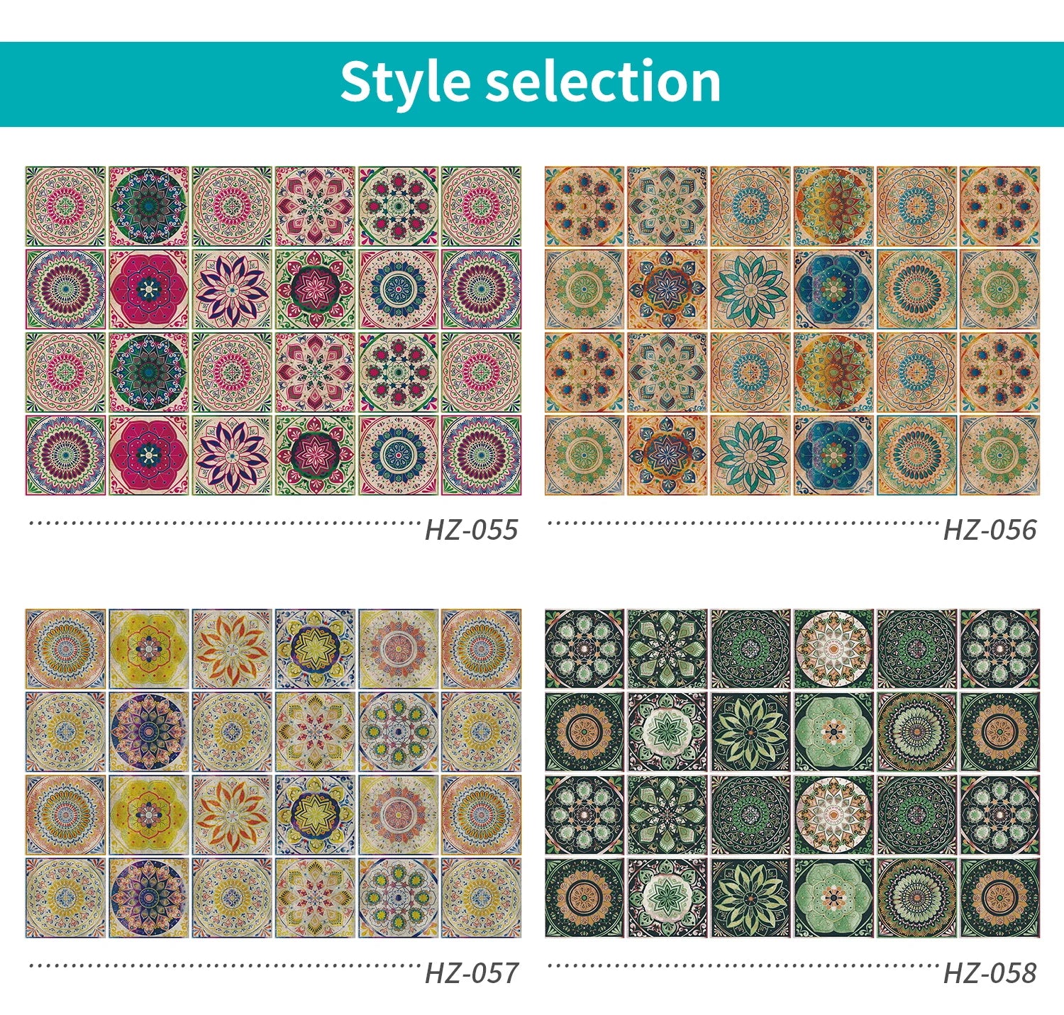24 Retro Mandala Waterproof Wall Stickers for Christmas - Image 17