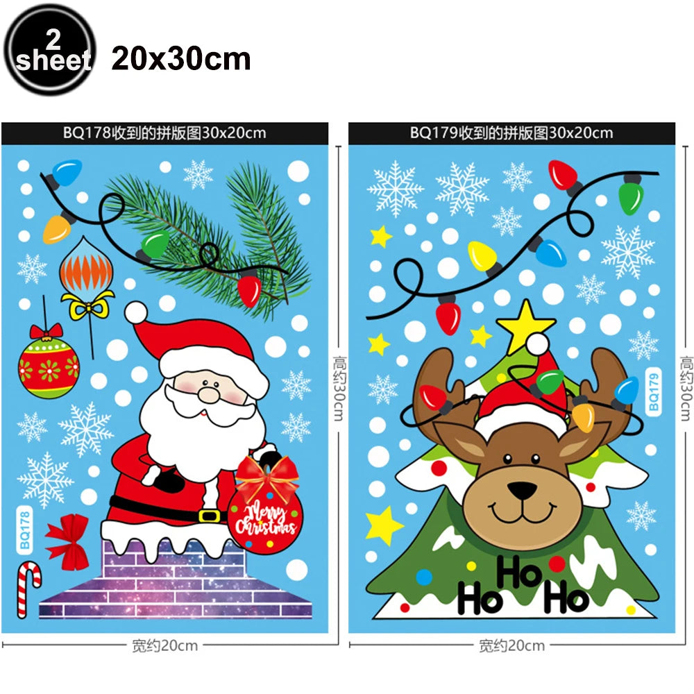 Merry Christmas Window Clings: Snowflakes & Santa Decor - Image 8