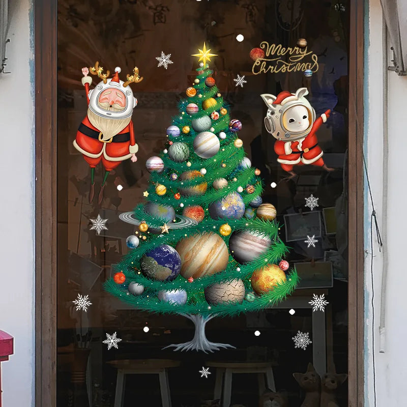 Charming Santa & Snowman Christmas Window Decals - Image 13