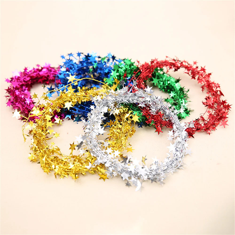 Stunning Gold & Silver Star Wire Garland for Christmas - Image 11