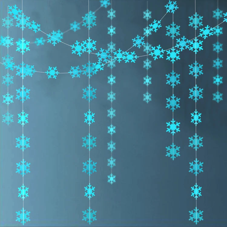 Charming Royal Blue Snowflake Garland for Christmas Decor - Image 25