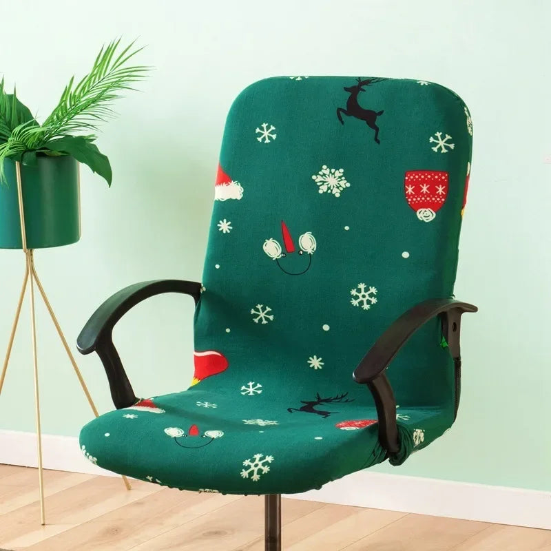Festive Elastic Christmas Chair Cover – Anti-Slip Design - Image 41