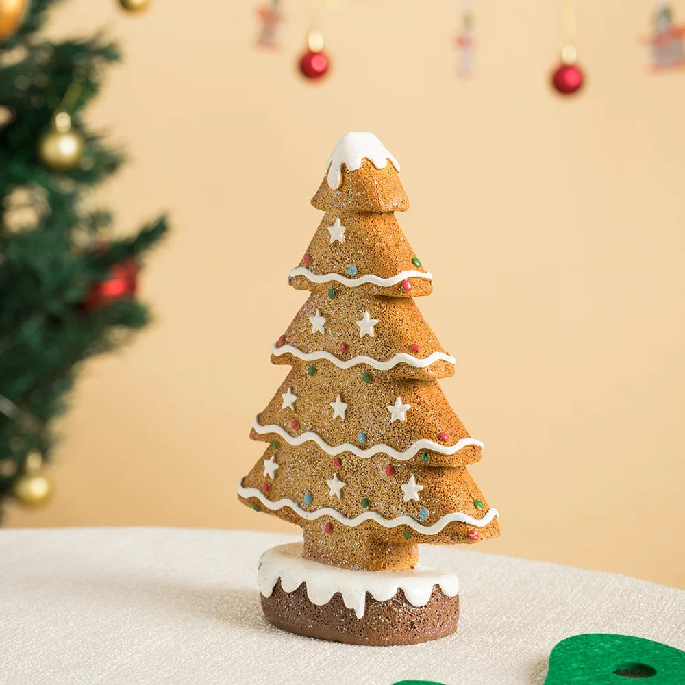 Charming 15cm Gingerbread Christmas Tree Figurine - Image 3