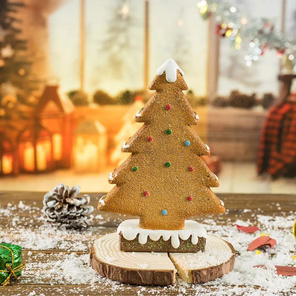 Charming 15cm Gingerbread Christmas Tree Figurine - Image 7