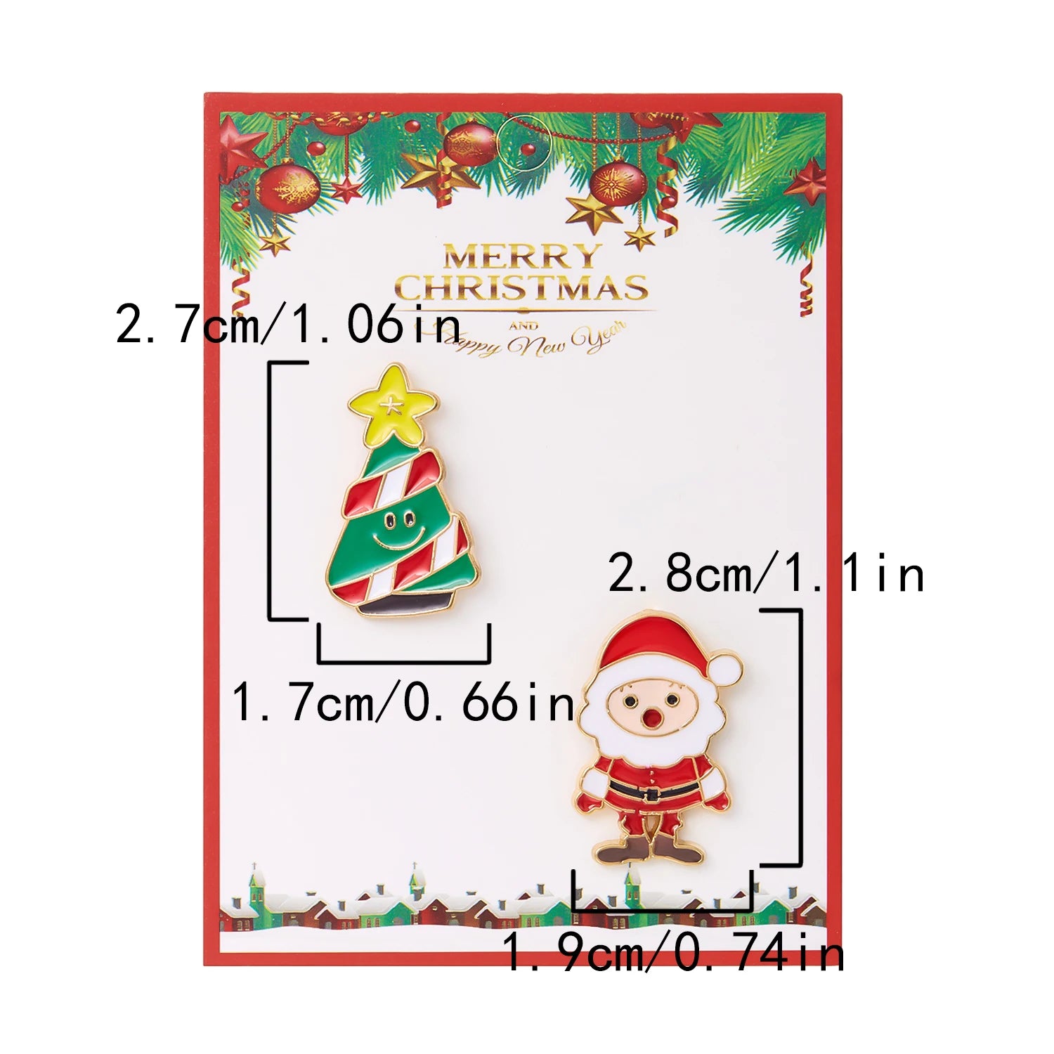 Charming Christmas Brooches Set: Santa & Tree - Image 9