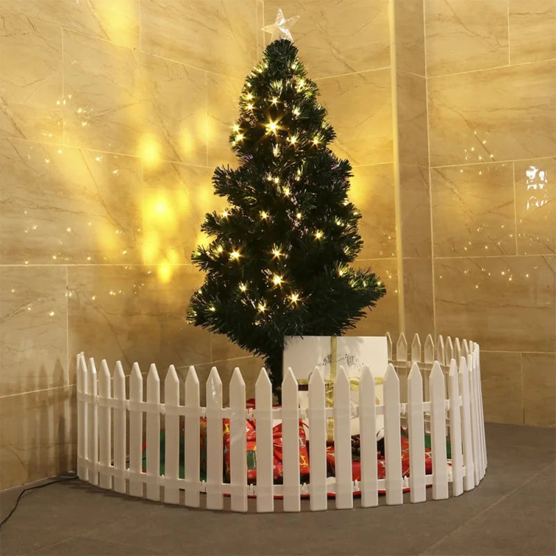 White Plastic Christmas Tree Fence & Decor