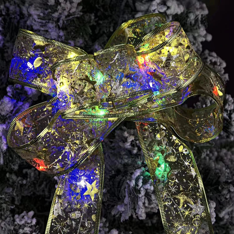 Enchanting Christmas Fairy Light Ribbon Ornaments - Image 5