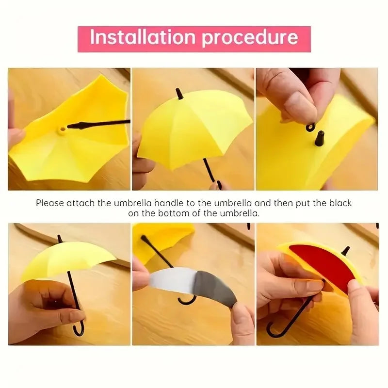3PCS Cute Umbrella Sticky Hooks for Christmas - Image 7