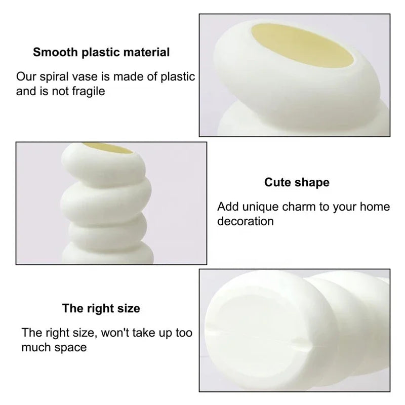 Nordic White Spiral Vase for Christmas Decor - Image 13