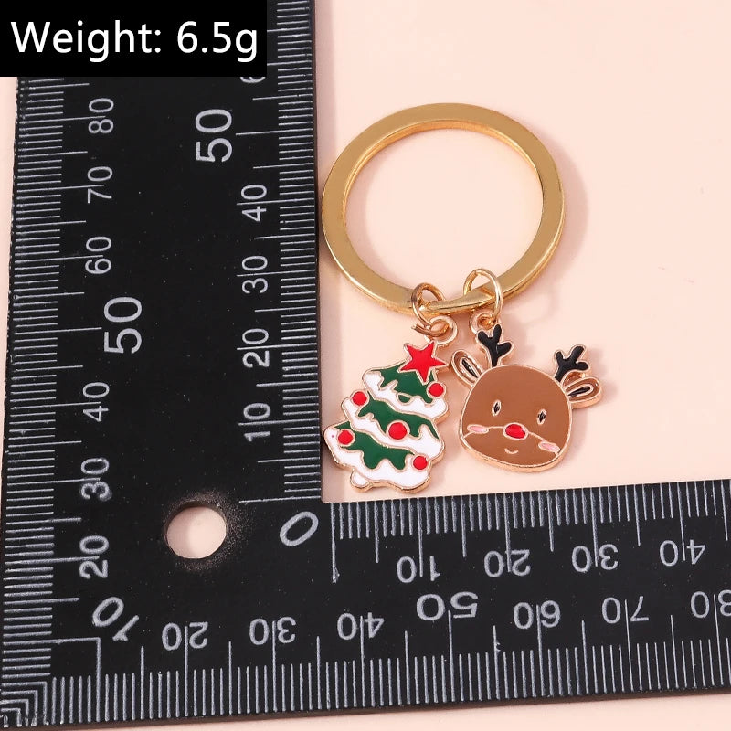 Charming Christmas Keychain: Santa & Snowman Duo - Image 65