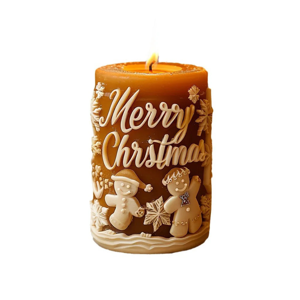 Festive Snowman & Snowflakes Candle Silicone Mold - Image 9