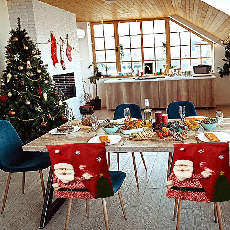 Festive Christmas Chair Covers: Santa, Snowman & Reindeer - Image 3