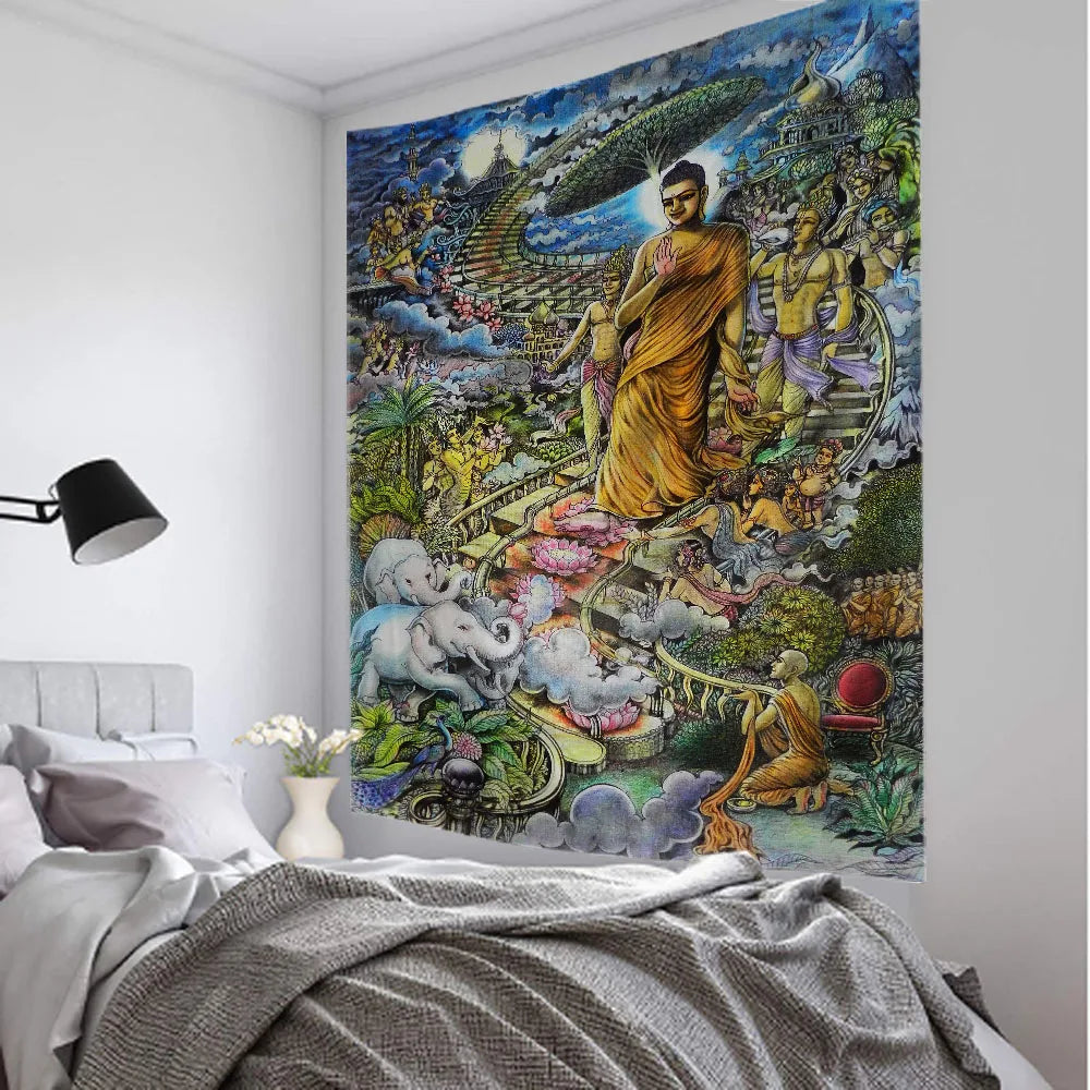 Tranquil Buddha Mandala Tapestry for Christmas Decor - Image 11